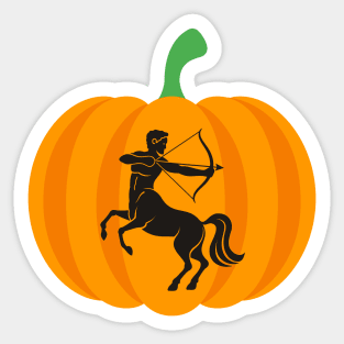 Halloween Jack O Lantern Sagittarius Zodiac Sign Sticker